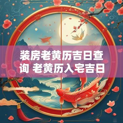 装房老黄历吉日查询 老黄历入宅吉日查询