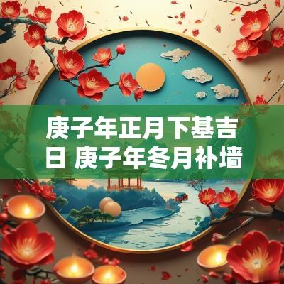庚子年正月下基吉日 庚子年冬月补墙吉日