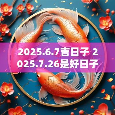 2025.6.7吉日子 2025.7.26是好日子吗