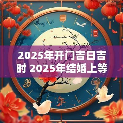 2025年开门吉日吉时 2025年结婚上等吉日
