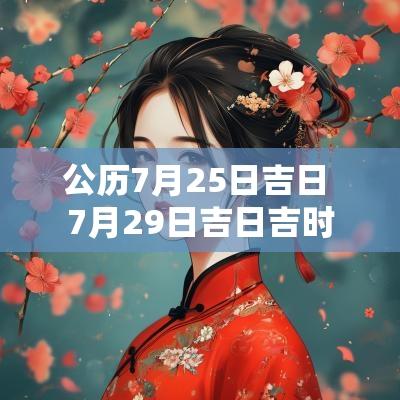 公历7月25日吉日 7月29日吉日吉时
