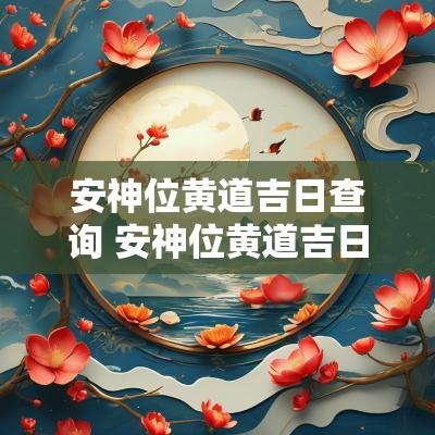 安神位黄道吉日查询 安神位黄道吉日一览表2025
