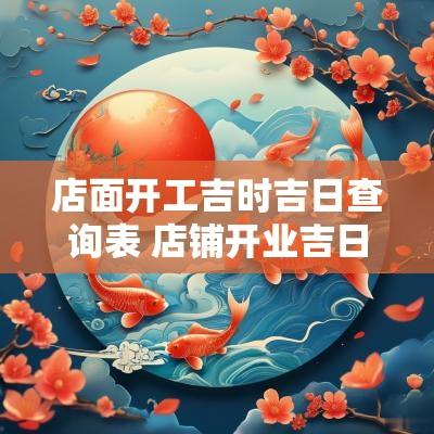 店面开工吉时吉日查询表 店铺开业吉日查询2025