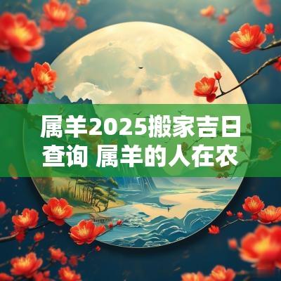 属羊2025搬家吉日查询 属羊的人在农历十月搬家吉日