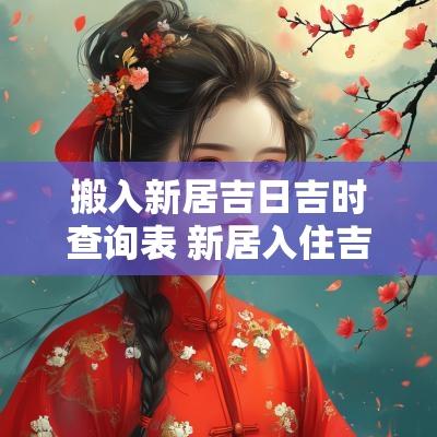搬入新居吉日吉时查询表 新居入住吉日吉时表