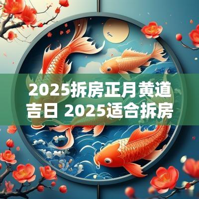 2025拆房正月黄道吉日 2025适合拆房黄道吉日