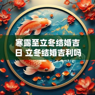 寒露至立冬结婚吉日 立冬结婚吉利吗