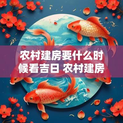 农村建房要什么时候看吉日 农村建房什么时候动工是好日子