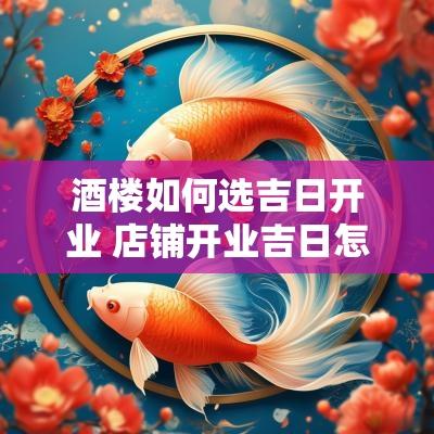 酒楼如何选吉日开业 店铺开业吉日怎么看