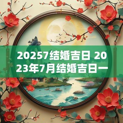 20257结婚吉日 2025年7月结婚吉日一览表