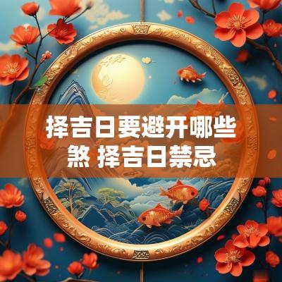 择吉日要避开哪些煞 择吉日禁忌