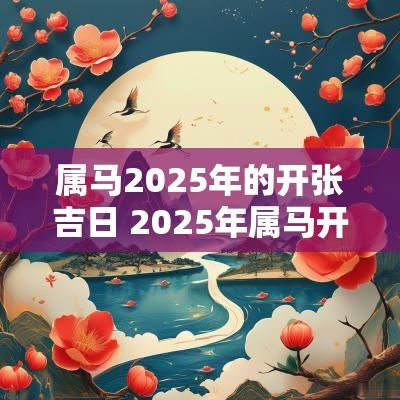 属马2025年的开张吉日 2025年属马开张吉日