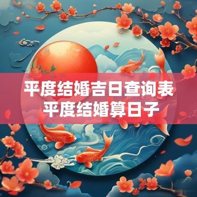平度结婚吉日查询表 平度结婚算日子