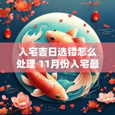 入宅吉日选错怎么处理 11月份入宅最好吉日