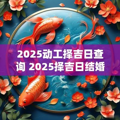 2025动工择吉日查询 2025择吉日结婚