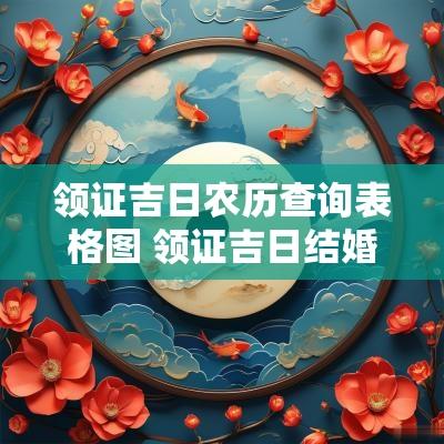 领证吉日农历查询表格图 领证吉日结婚吉日查询大全