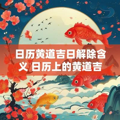 日历黄道吉日解除含义 日历上的黄道吉日为何忌诸事可行
