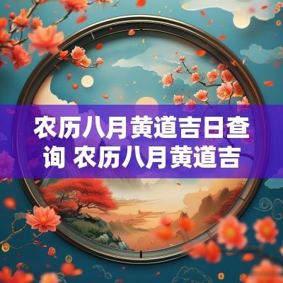 农历八月黄道吉日查询 农历八月黄道吉日查询表