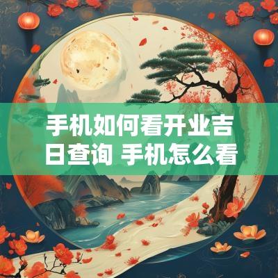 手机如何看开业吉日查询 手机怎么看哪天适不适合开业