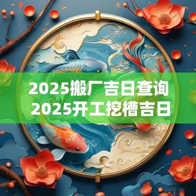 2025搬厂吉日查询 2025开工挖槽吉日