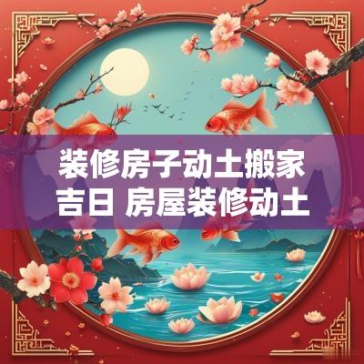 装修房子动土搬家吉日 房屋装修动土黄道吉日