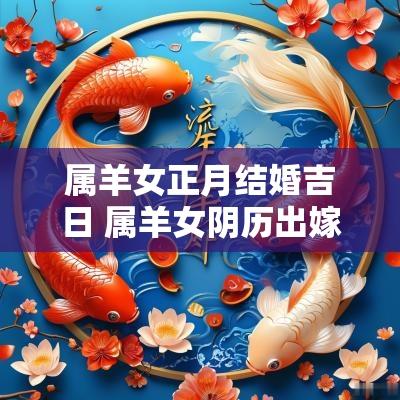 属羊女正月结婚吉日 属羊女阴历出嫁吉日