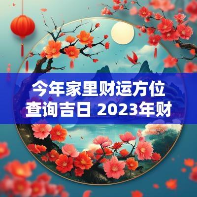 今年家里财运方位查询吉日 2025年财运方位对照表
