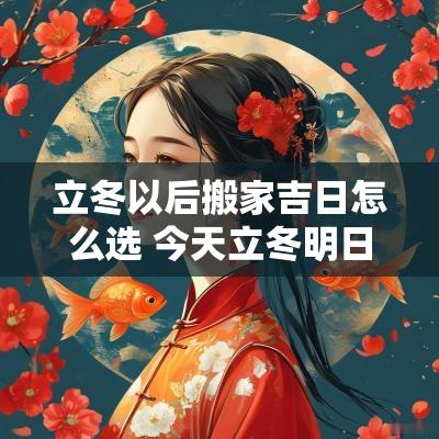 立冬以后搬家吉日怎么选 今天立冬明日搬家是吉日吗