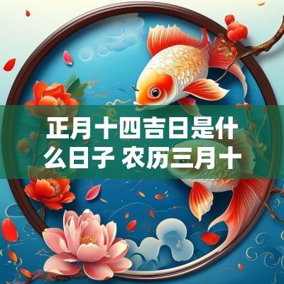 正月十四吉日是什么日子 农历三月十四日是吉日吗