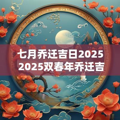 七月乔迁吉日2025 2025双春年乔迁吉日表抢先看