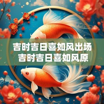 吉时吉日喜如风出场 吉时吉日喜如风原版