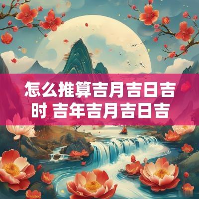 怎么推算吉月吉日吉时 吉年吉月吉日吉时怎样看