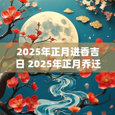 2025年正月进香吉日 2025年正月乔迁吉日
