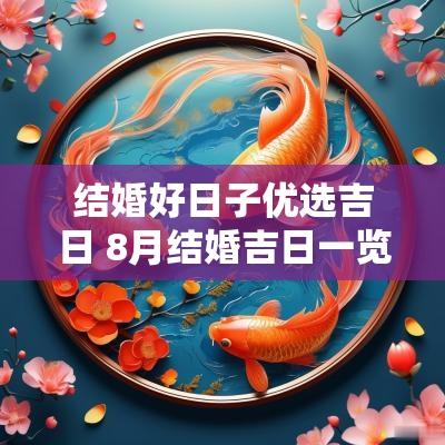 结婚好日子优选吉日 8月结婚吉日一览表