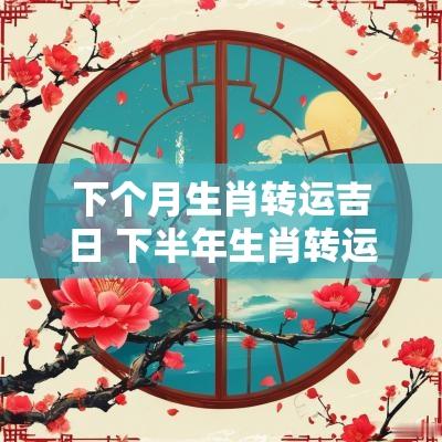 下个月生肖转运吉日 下半年生肖转运秘籍