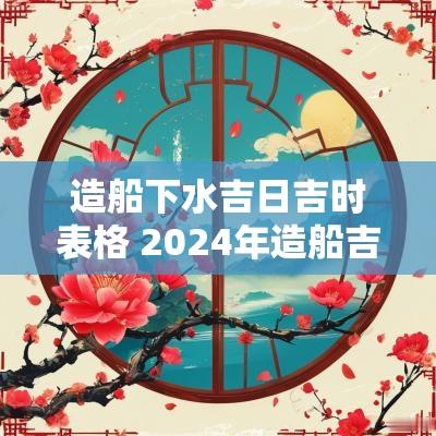 造船下水吉日吉时表格 2025年造船吉日