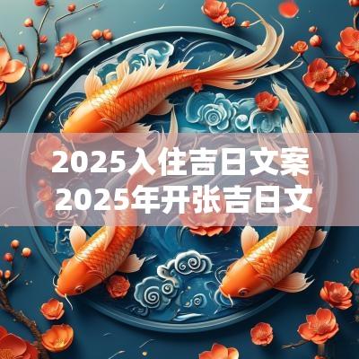 2025入住吉日文案 2025年开张吉日文案