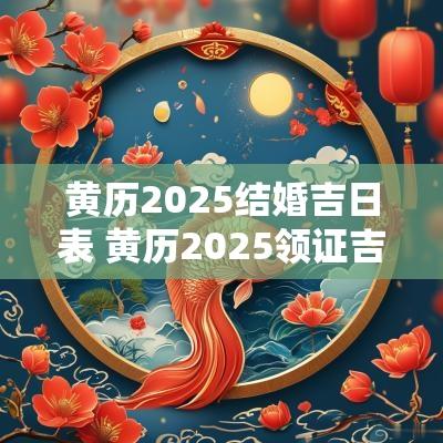 黄历2025结婚吉日表 黄历2025领证吉日查询