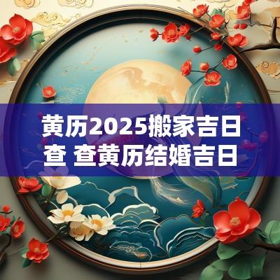 黄历2025搬家吉日查 查黄历结婚吉日2025