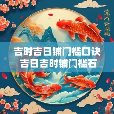 吉时吉日铺门槛口诀 吉日吉时铺门槛石