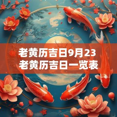 老黄历吉日9月23 老黄历吉日一览表11月