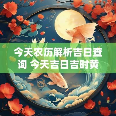今天农历解析吉日查询 今天吉日吉时黄历查询