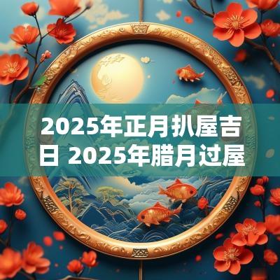 2025年正月扒屋吉日 2025年腊月过屋吉日