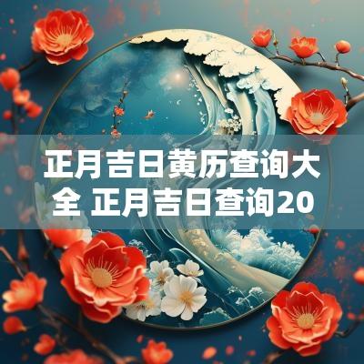 正月吉日黄历查询大全 正月吉日查询2025年