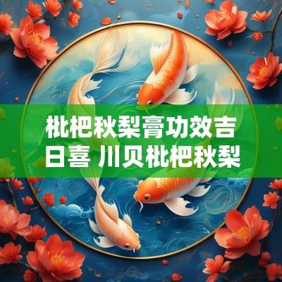 枇杷秋梨膏功效吉日喜 川贝枇杷秋梨膏的功效