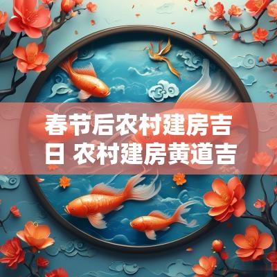 春节后农村建房吉日 农村建房黄道吉日