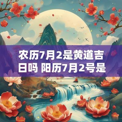 农历7月2是黄道吉日吗 阳历7月2号是吉日吗