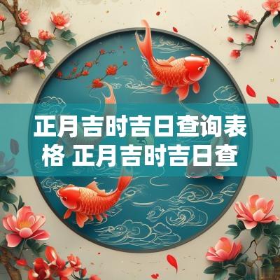 正月吉时吉日查询表格 正月吉时吉日查询网站入口