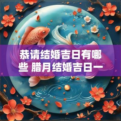 恭请结婚吉日有哪些 腊月结婚吉日一览表