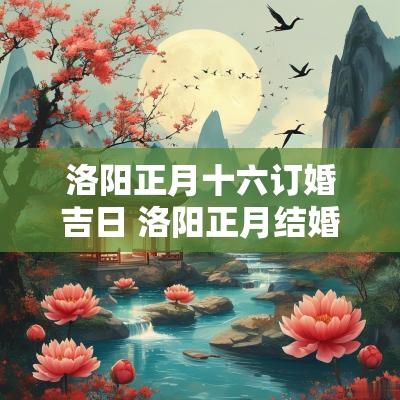 洛阳正月十六订婚吉日 洛阳正月结婚